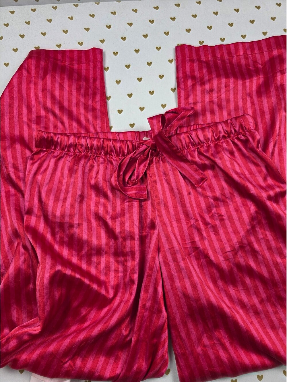 Victorias Secret Satin Striped Medium Sleep Pants Pajama PJ Bottoms